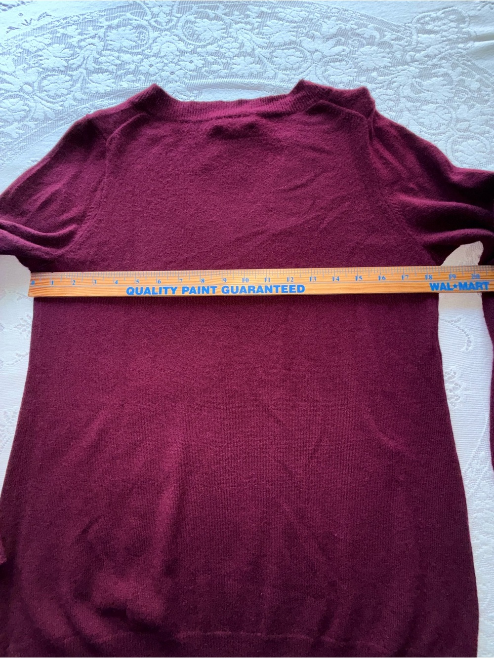 J.Crew Italian Cashmere V-Neck Sweater Burgundy Wine Red Women's Size L - Picture 5 of 11